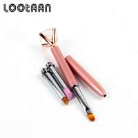 10 Pcs/set  Wholesale Hot Sale Manicure Painting Brush Diamond Metal Handle Nail Brushes Nail Polish Brush