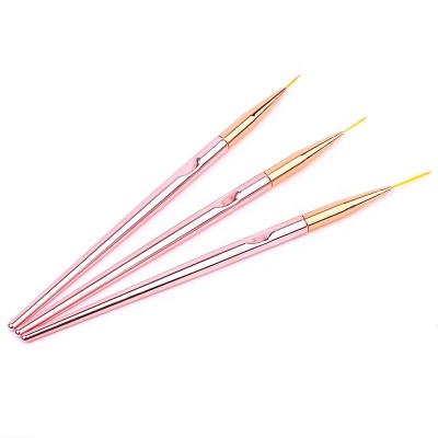 High Quality UV Gel Polish Bright Nail Art Lines Painting Pen Brush, 3pcs Design Manicure Nail